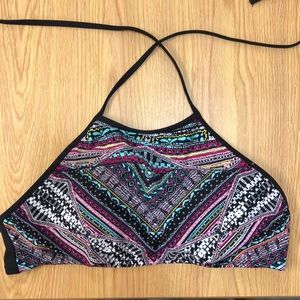 High Neck Colorful Bikini Top